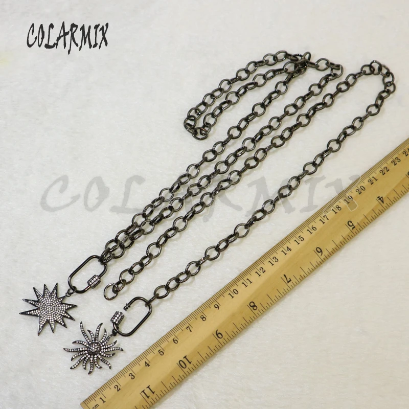 2 шт. ожерелье из черного циркония с пистолетом 24-дюймовое длинное высокое