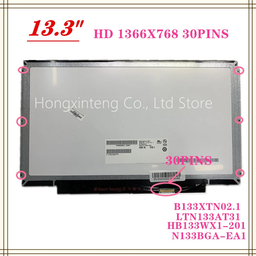 

FREE SHIP N133BGE-E31 N133BGA-EA1 B133XTN01.6 B133XTN02.1 HB133WX1-201 LTN133AT31 13.3" Slim LED matrix laptop lcd screen panel