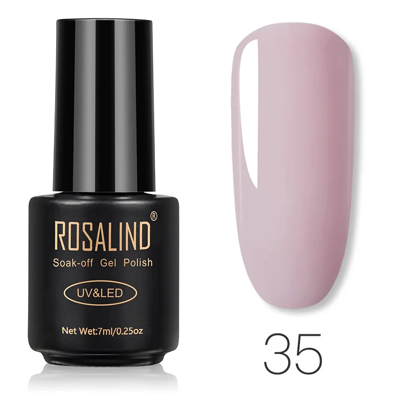 35 ROSALIND гель 1 гель лак для ногтей чистый цвет 7 мл 31-58 замочить от УФ светодиодный маникюр ногти vernis Полупостоянный гель лак для ногтей - Цвет: 35