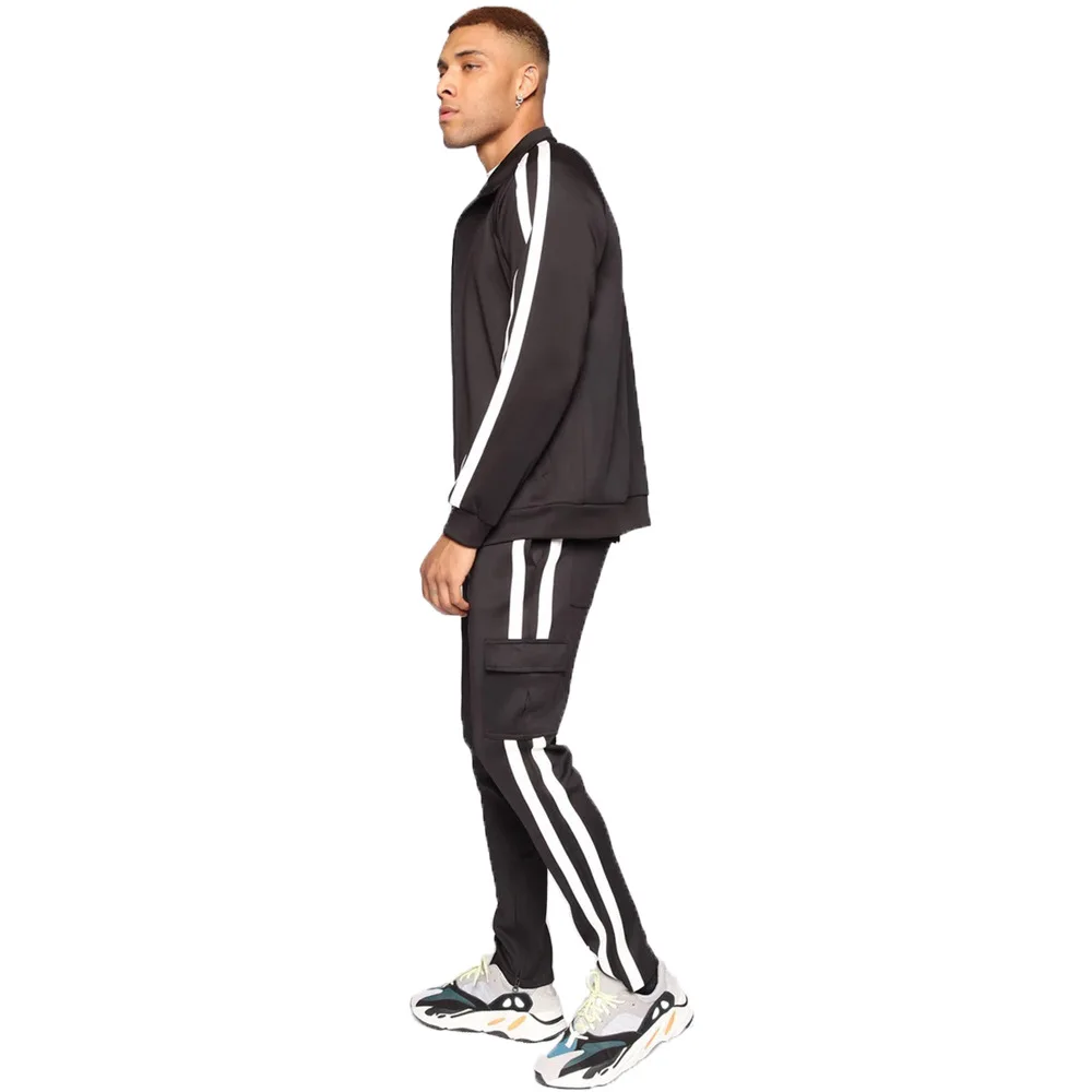 

2021 New Men Casual Zipper Set Autumn Tracksuit Set Male Sweatshirt Pocket Fashion Jackets Men Tracksuit Sets