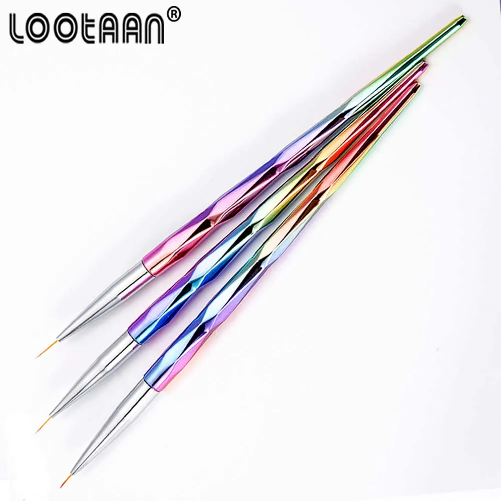 3 шт./компл. УФ-гель рисунок Покраска ногтей кисть для подводки акриловый Фрезер cо