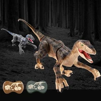 usb rechargeable remote control dinosaur toy realistic velociraptor electric rc toy for boy with led light roaring sound 3