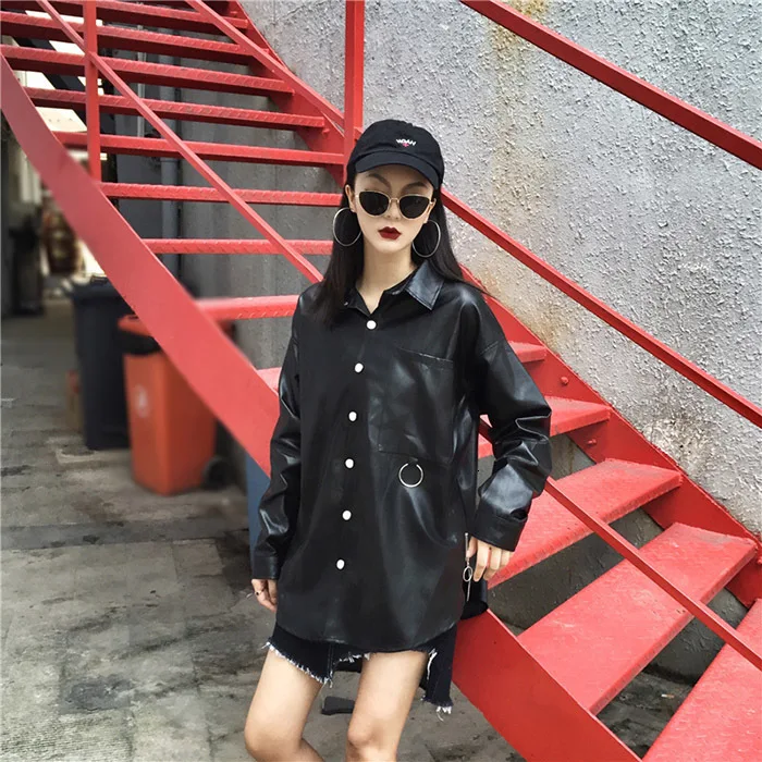 Модная Лоскутная Куртка Harajuku с принтом, Женская ветровка, новинка, большие размеры, повседневные кожаные куртки для женщин, Весенняя женская куртка