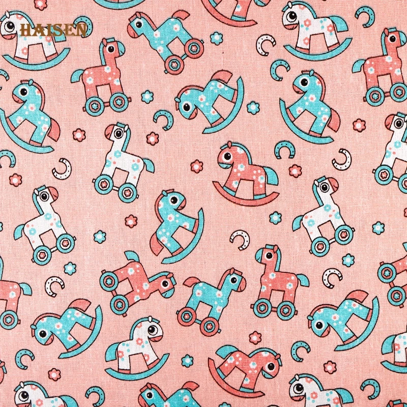 Искусственная кожа серия с маленькими деревянными лошадками для рукоделия