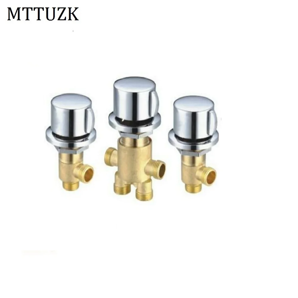hot cold mixer valve MTTUZK высокое качество холодной и горячей воды твердая латунь смесительный клапан кран Ванна смеситель для ванной комнаты Джакузи кран 5 шт. набор - Цвет: hot cold mixer valve