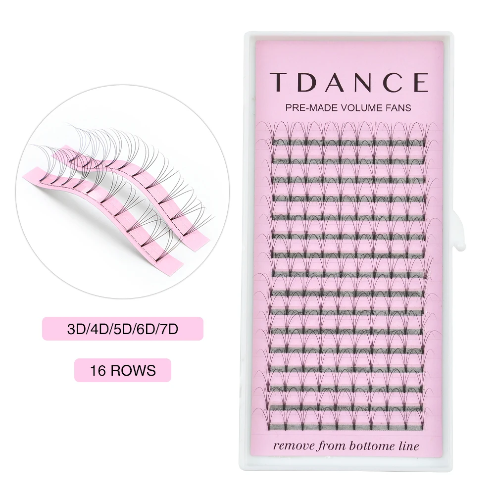 TDANCE готовые для наращивания ресниц 0 07 10 мм Толщина 16 рядов Высокое качество