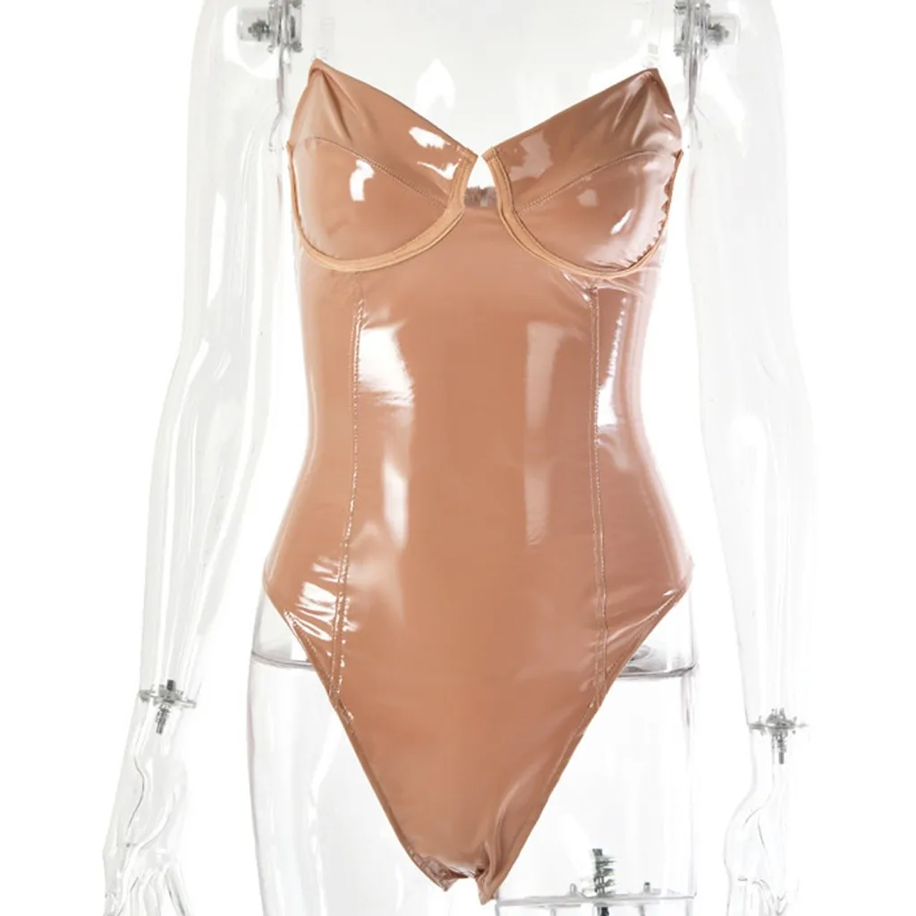 Женское нижнее белье большого размера Сексуальное боди новинка из лакированной