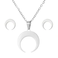 korean niche design moon necklace female tide clavicle chain simple temperament cold wind wild earrings