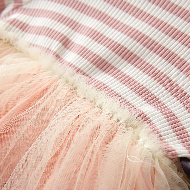 Платья для маленьких девочек Bear Leader летнее многослойное платье в полоску яркое