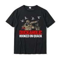 duckoholic hooked on quack funny duck hunting hunter long sleeve t shirt camisas customized tshirts special t shirt cotton men
