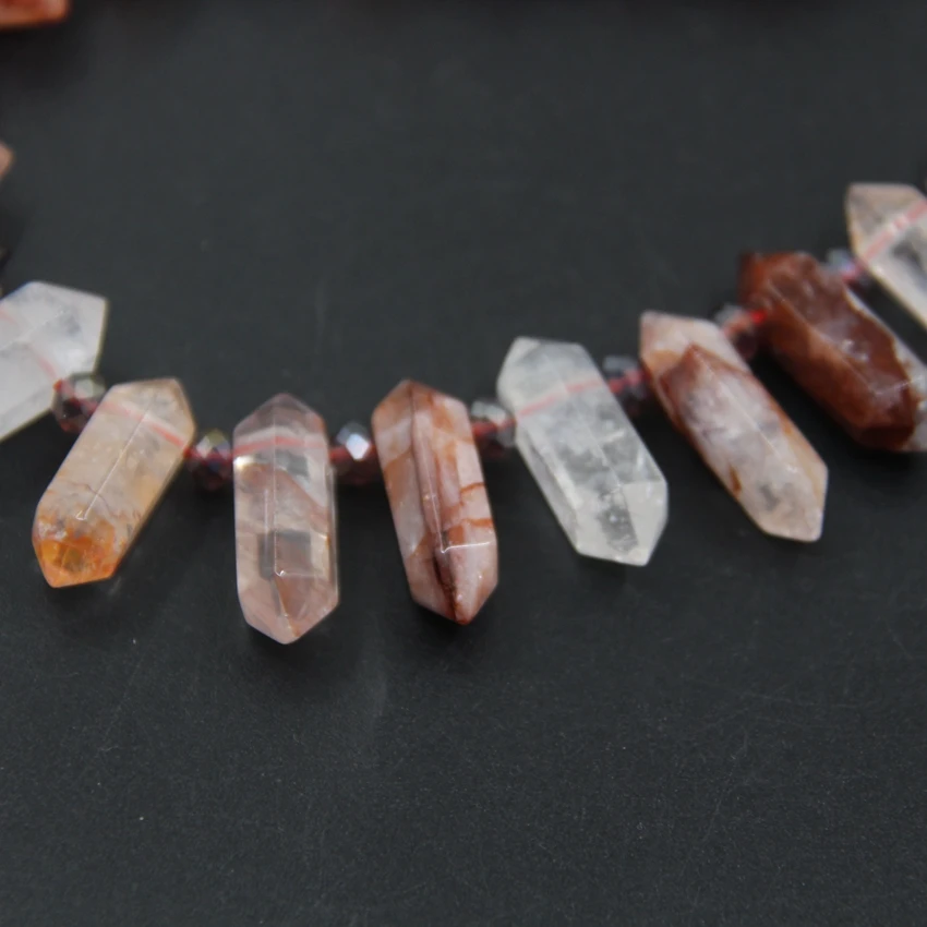 Бусины Из Натурального Красного хрусталя двусторонние бусины с гранями и