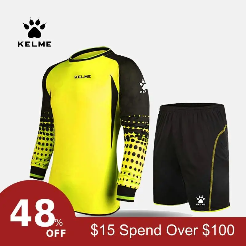 KELME Вратарские футбольные майки, детские наборы с длинным рукавом, придверники, Survetement, детские футбольные губки, протектор K15Z254