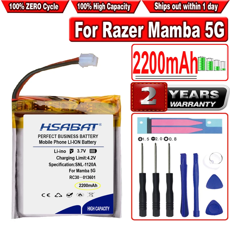 

HSABAT 2200mAh Battery for Razer mouse 5G Mamba