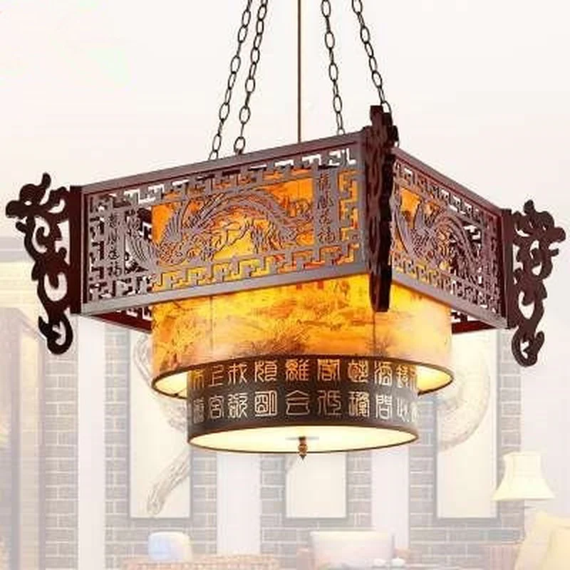 Люстра в китайском стиле из античной овчины люстра для отеля ресторана чайного