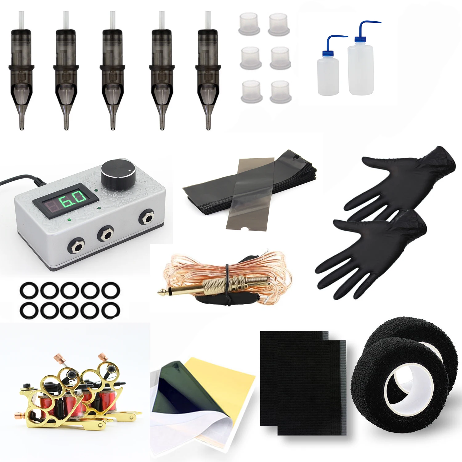 DISCOVER DEVICE Tattoo Kit Tattoo Coil Machine Motor Complete Tattoo Set Accessories Supply Kit