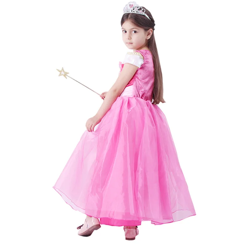 Anime Sleeping Beauty Aurora cosplay costume Halloween Girls long sleeve Pink Princess dress Party | Тематическая одежда и