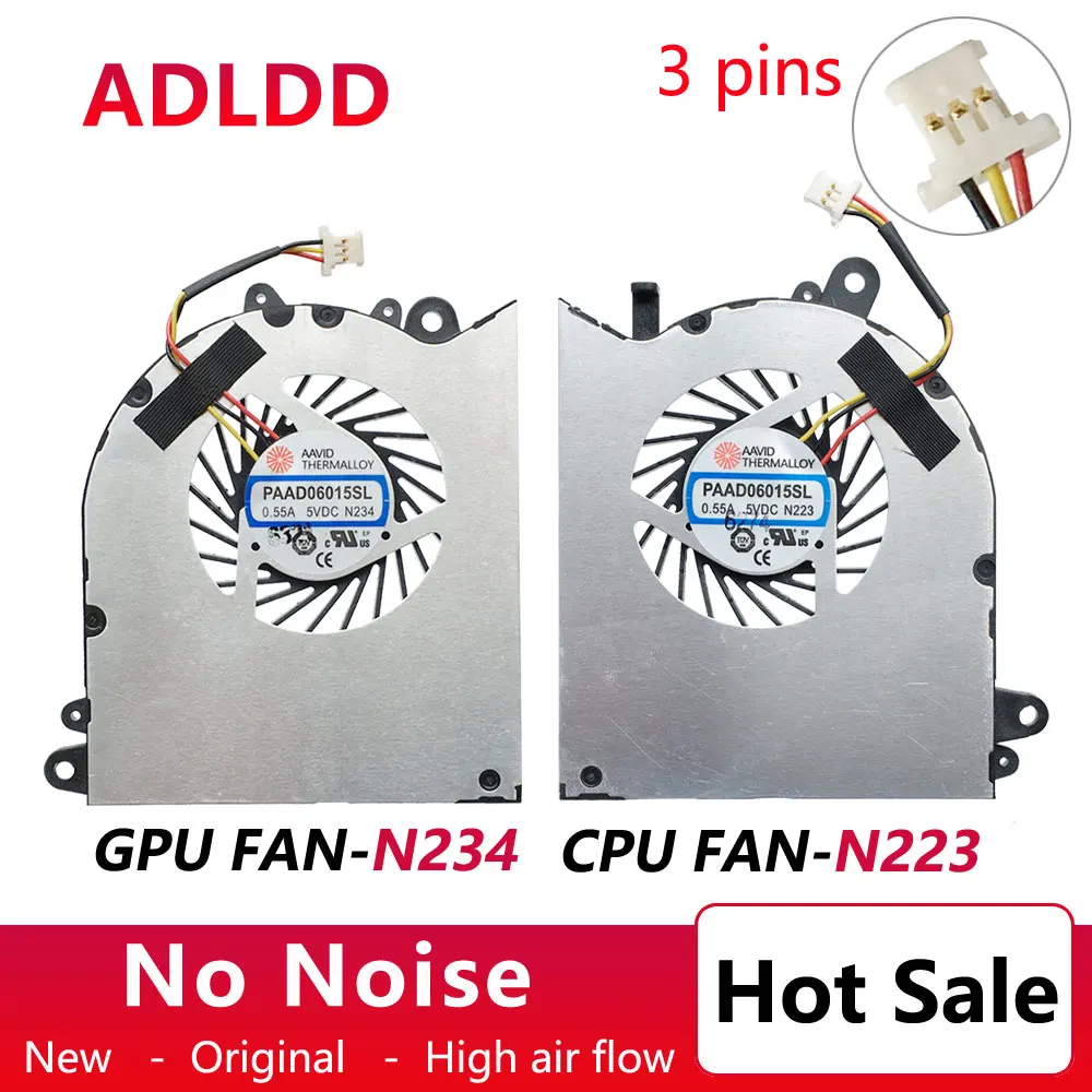 Ноутбук процессор gpu Вентилятор охлаждения кулер радиатор для MSI GS60 6QD 6QE 6QC 2QE 2PE из