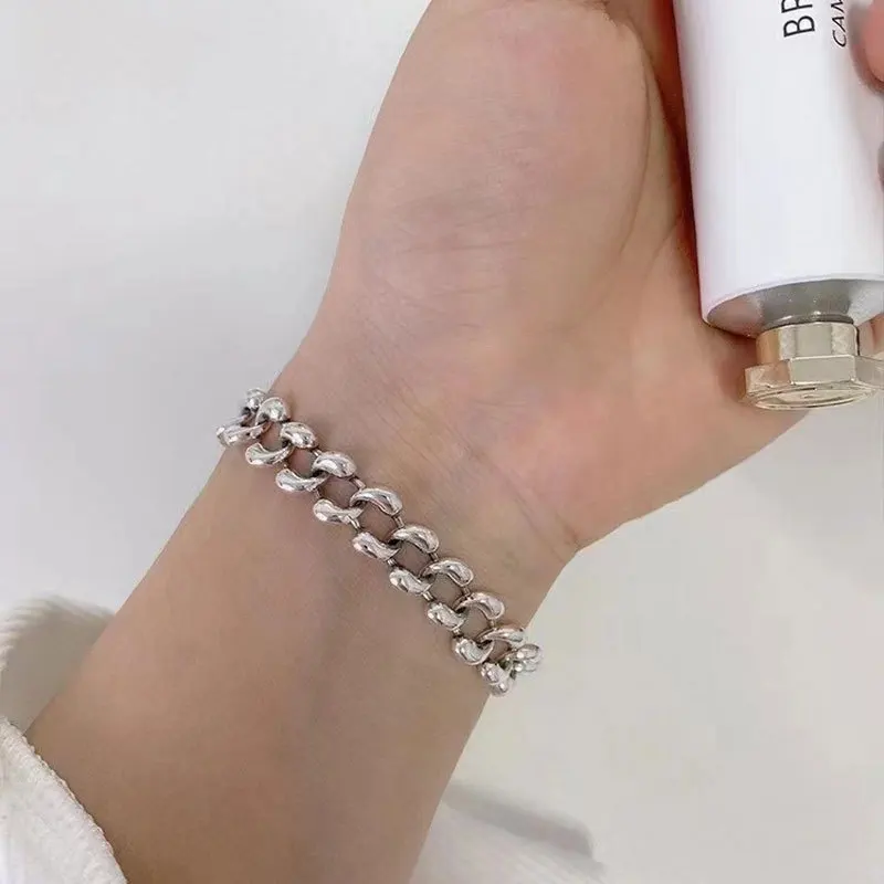 

New Arrival 100% 925 Sterling Silver Fashion Unisex Cross Chains Ladies Men Charm Bracelet Jewellery Gifts No Fade
