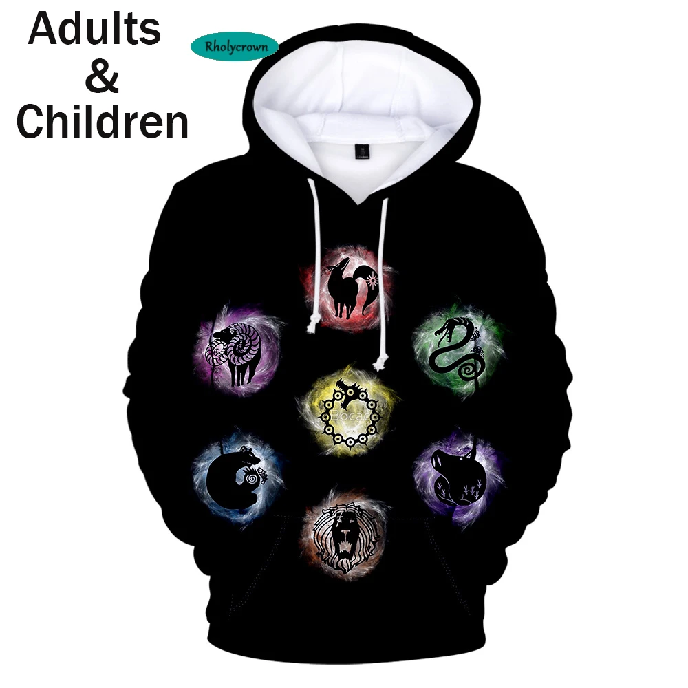 

Hot Sale Cosplay 3D Hoodie The Seven Deadly Sins Hoodies Men Women Sweatshirts Casual Spring Autumn Kids Hoodie pullovers tops
