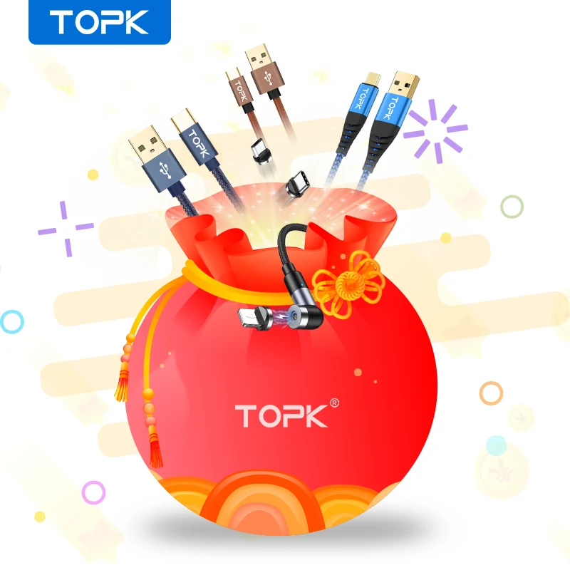 TOPK 0 5 м 1 Клиренс Micro USB Type C кабель Быстрая зарядка зарядный для iPhone 12 11 Pro 7 8 Max Xiaomi