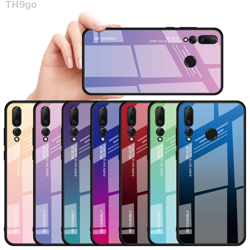 Градиентный чехол из закаленного стекла для телефона Huawei Nova 4 4e 3 3e 3i 2i жесткий