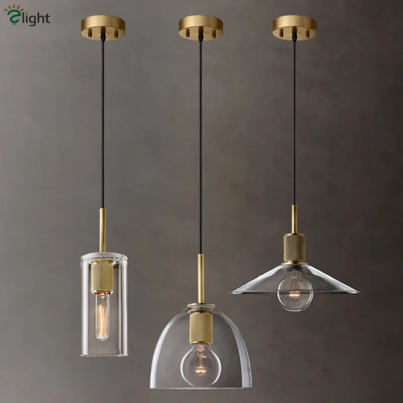 Американский родиевая лампа Edison E27 светодиодный подвесной светильник, LED потолочный светильник, светодиодный потолочный из золотистого металла Стекло светодиодный подвесной светильник Lamparas светильники