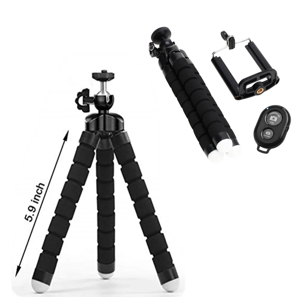 Штатив с Bluetooth дистанционным затвором для IPhone мини Эластичный штатив губка