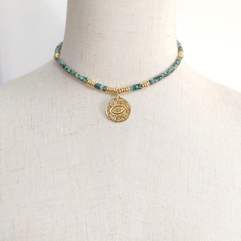 Богемные ювелирные изделия ручной работы ожерелье-чокер из натурального камня и