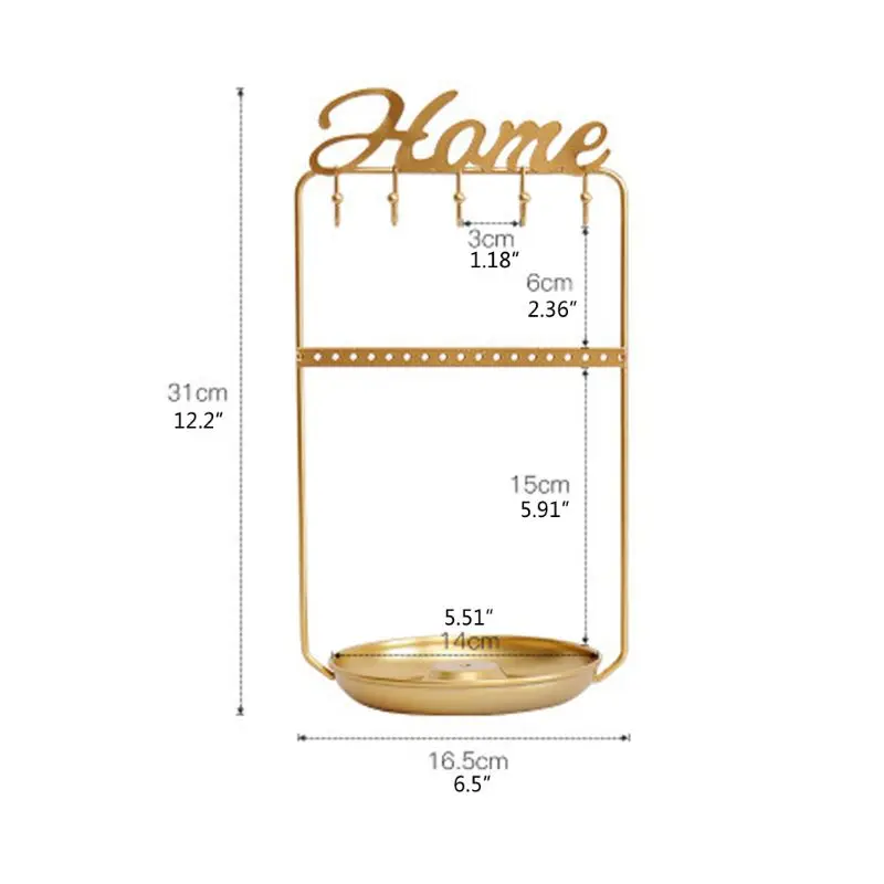 

Tabletop Jewelry Tree Stand Organizer 3in1 Necklace Organizer Display Bracelet Earrings and Ring Tray Jewelry Holder