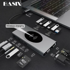 usb c hub type c to usb 3 0 hub hdmi compatible for macbook pro huawei mate 30 usb c splitter type c hub phone wireless charger free global shipping