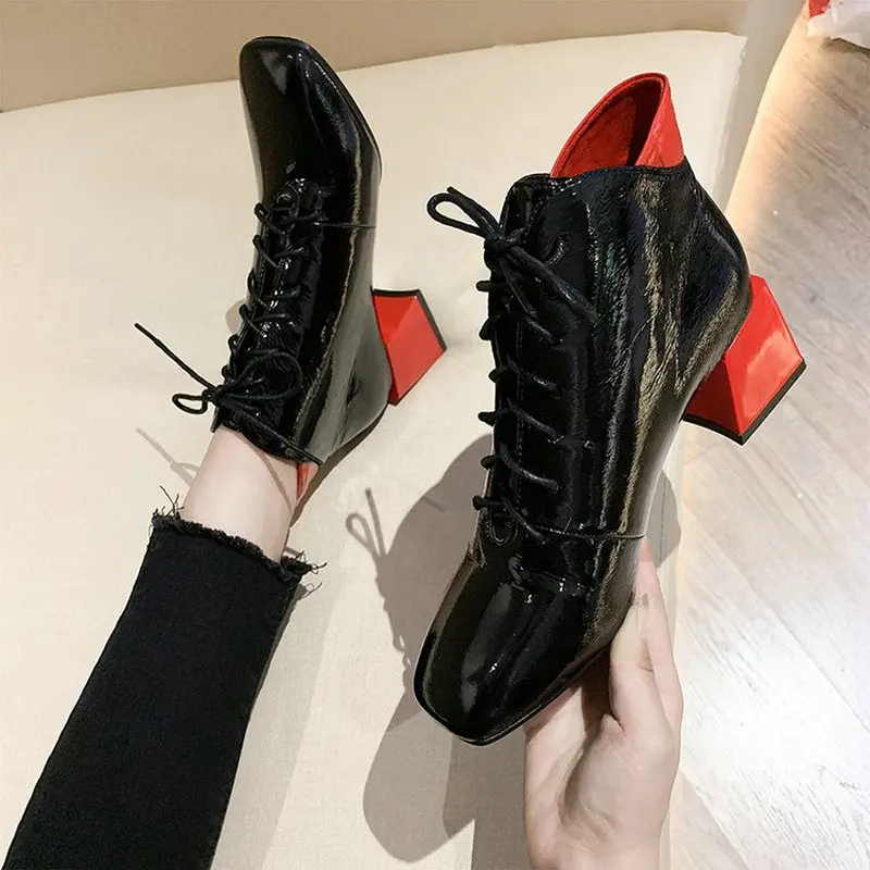 Женские ботильоны на высоком каблуке 5 см женские низком обувь с острым носком