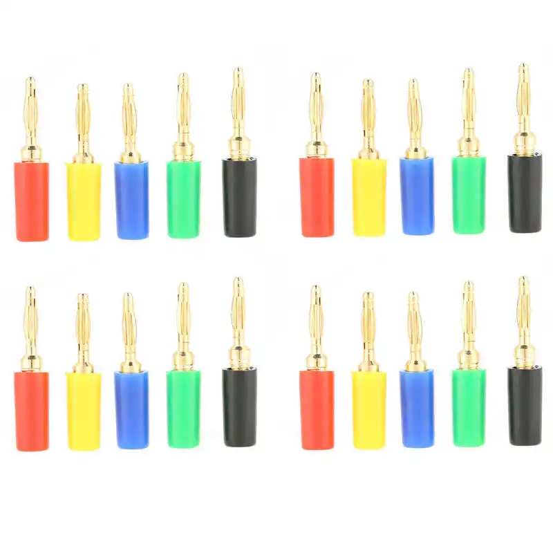 20 Pcs/set 2mm Mixed Colors Banana Plug Test Probes Connector For Amplifier Waterproof | Обустройство дома