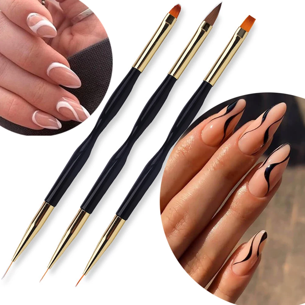 

1/3pcs Nail UV Gel Brush French Stripe Liner Pen Manicure Ultra-thin Line Dot Brushes pinceles uñas acliricas 그림 도구