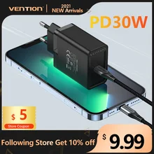 Vention USB C Charger 30W Type C Charger for iPhone 13 12 Fast Charging Portable Phone Charger for Samsung S20 Xiaomi PD Charger