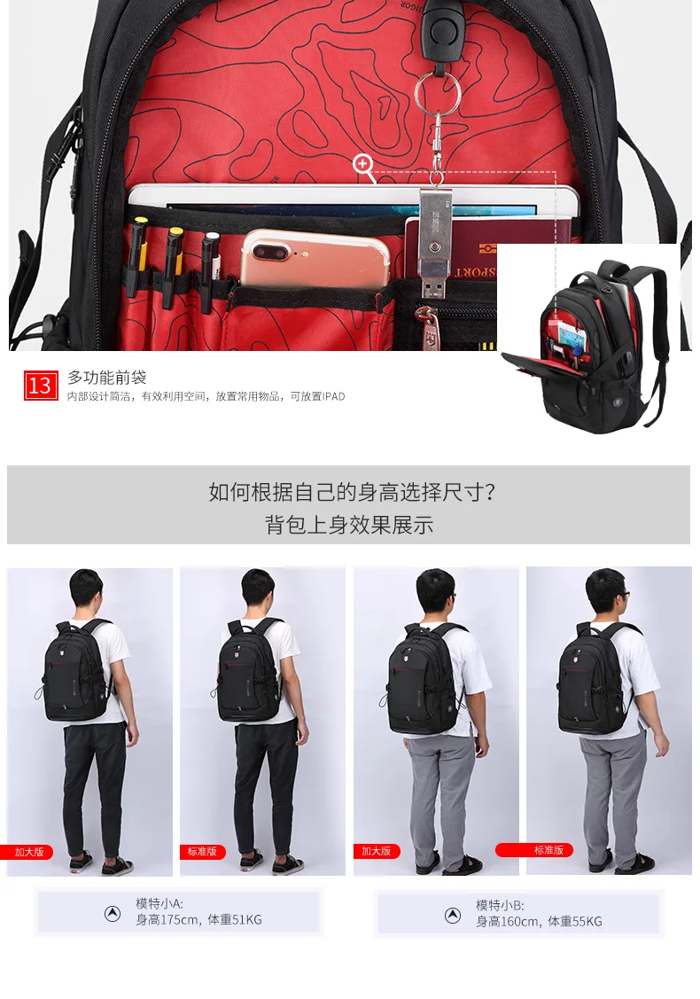 

Swiss high capacity backpacking school female students sports travel