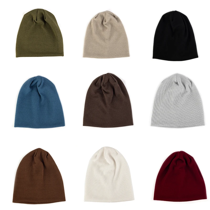 

Новинка, модная однотонная Шапка-бини для мужчин и женщин, уличная весенне-осенняя мешковатая шапка, Вязаная хлопковая Повседневная стандартная