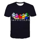 Футболка с героями мультфильмов Игра среди нас, Детская летняя одежда с короткими рукавами для мальчиков и девочек, футболки с мультяшным принтом Impostor для детей