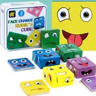 Деревянные игрушки Монтессори, строительный блок, пазл, магический куб, Игрушки для раннего развития интеллекта с коробкой