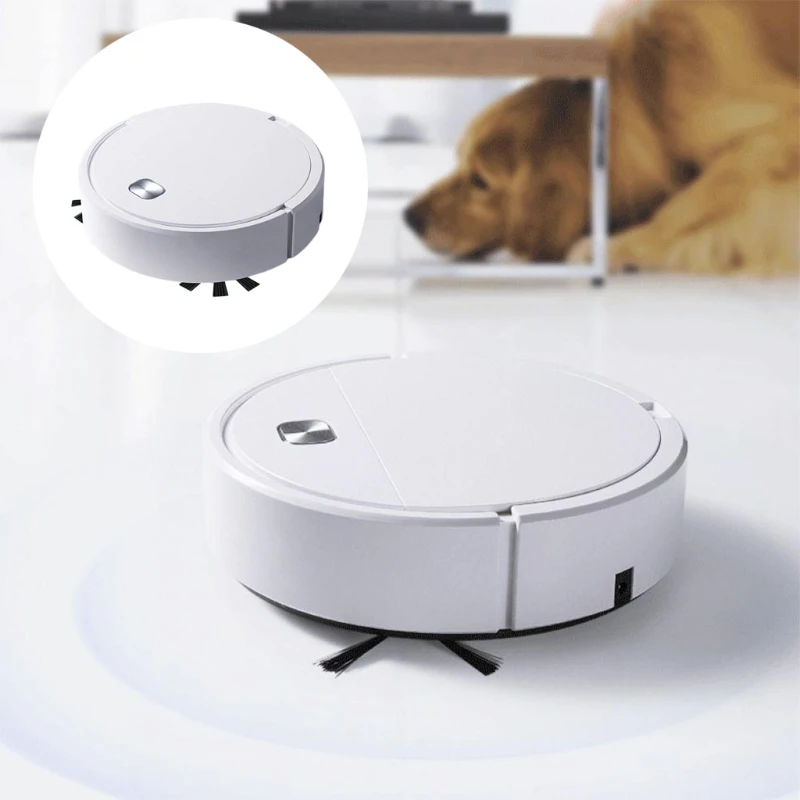 Robot Vacuum Cleaner 1800Pa Suction, 100 min Runtime, Quiet, Slim, Ideal for Pet Hair, Carpets, Hard Floors (White)