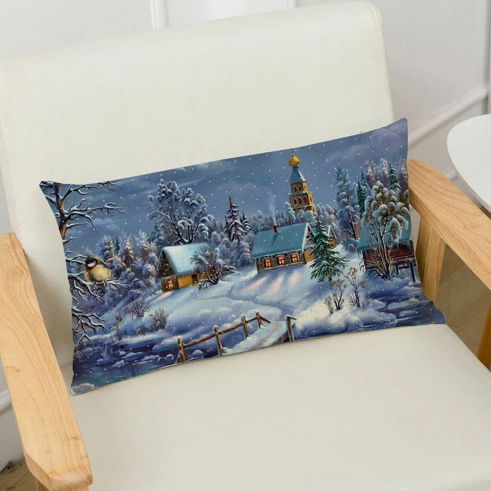 Merry Christmas льняные наволочки для дивана прямоугольная наволочка для подушки украшение дома прямоугольные чехлы на дивана и стула чехлы на подушки для дома# R10