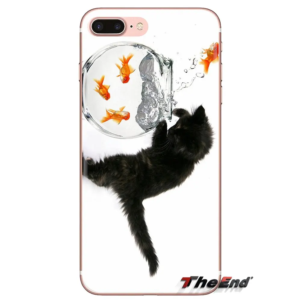 Прозрачные мягкие чехлы для кошек и рыб с мультяшными животными Samsung Galaxy A3 A5 A7 A9 A8