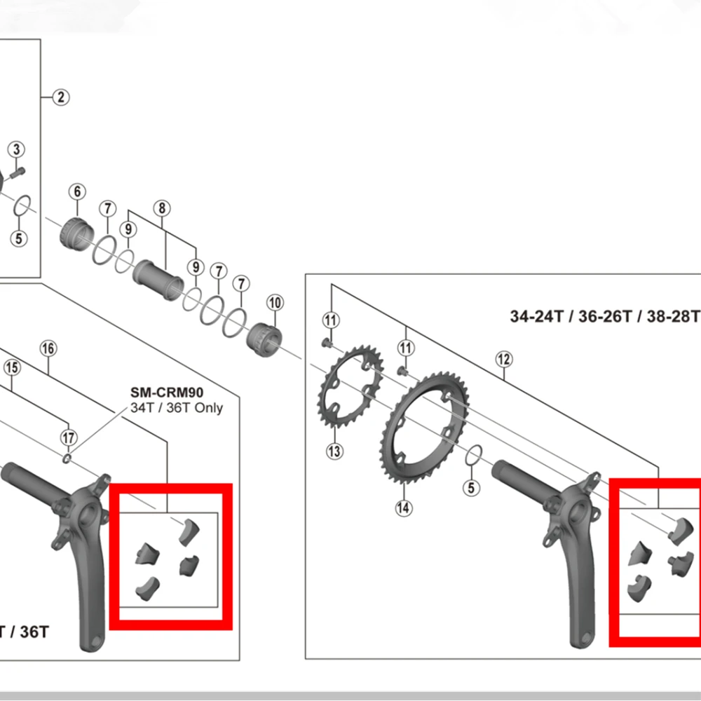 Shimano XTR FC-M9000 M9020 Chainring Fixing Parts Bolt Y1PV98101 Y1PV98201 |