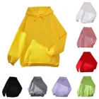 2022 Genshin Impact Женский Повседневный однотонный топ с длинным рукавом Свободный свитшот с капюшоном топ с карманами корейские модные толстовки для женщин