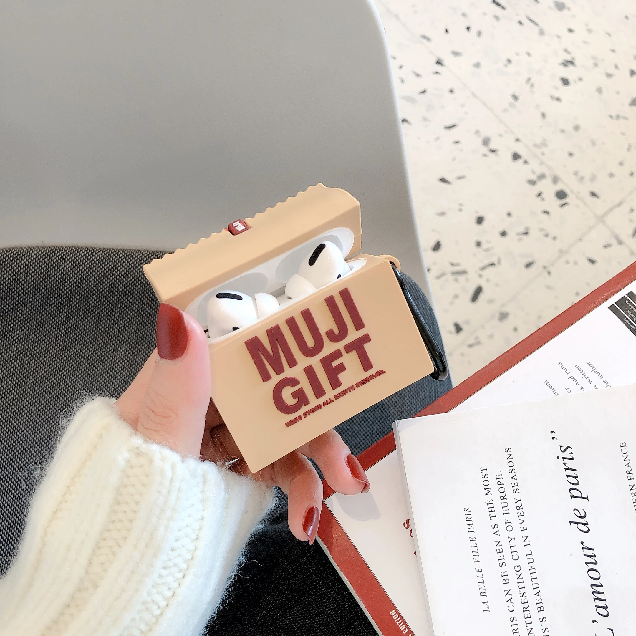 Для airpods pro 3 muji 3d усадочная сумка из силикона чехол для наушников с fio bluetooth