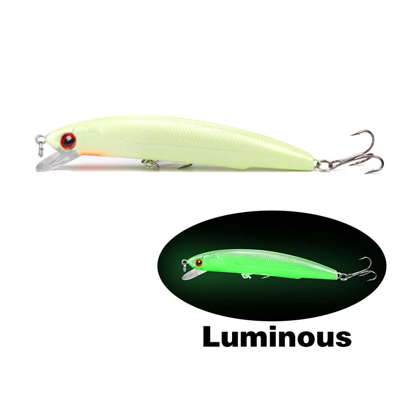 

1Pc 3D Luminous Minnow Fishing Lures 12cm 17g Artificial Top Water High Wobblers Hard Fake Baits Crankbaits Bionic Hard Bait