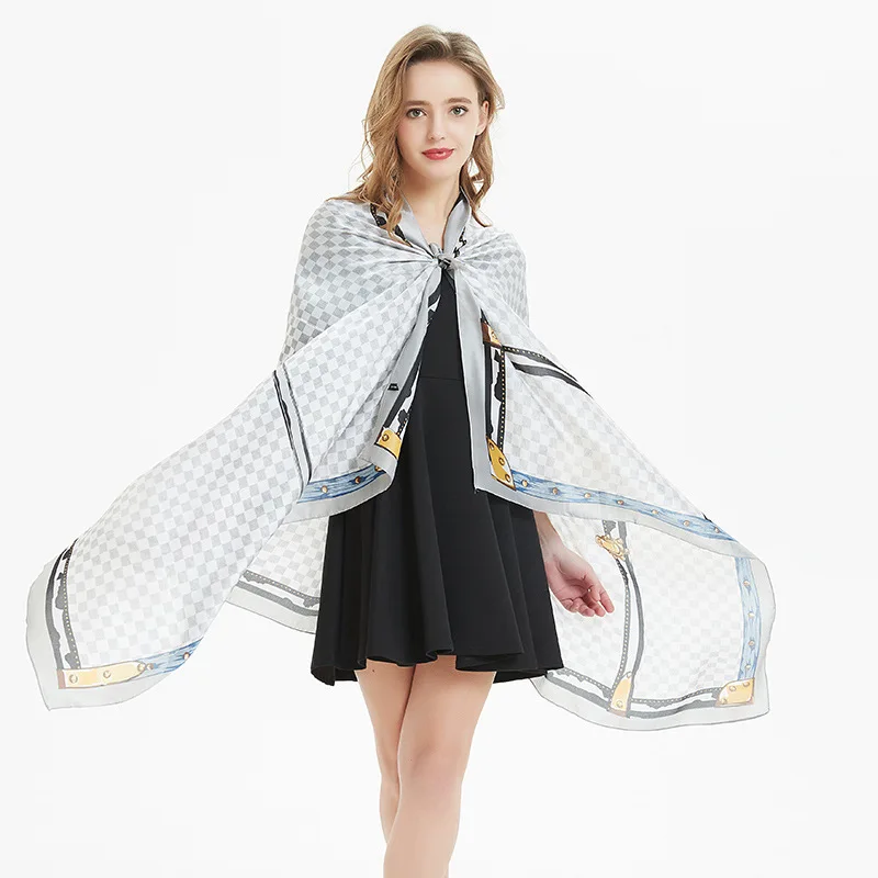 2020 летний градиентный шелковый шарф для женщин/дам модные длинные шали и накидки