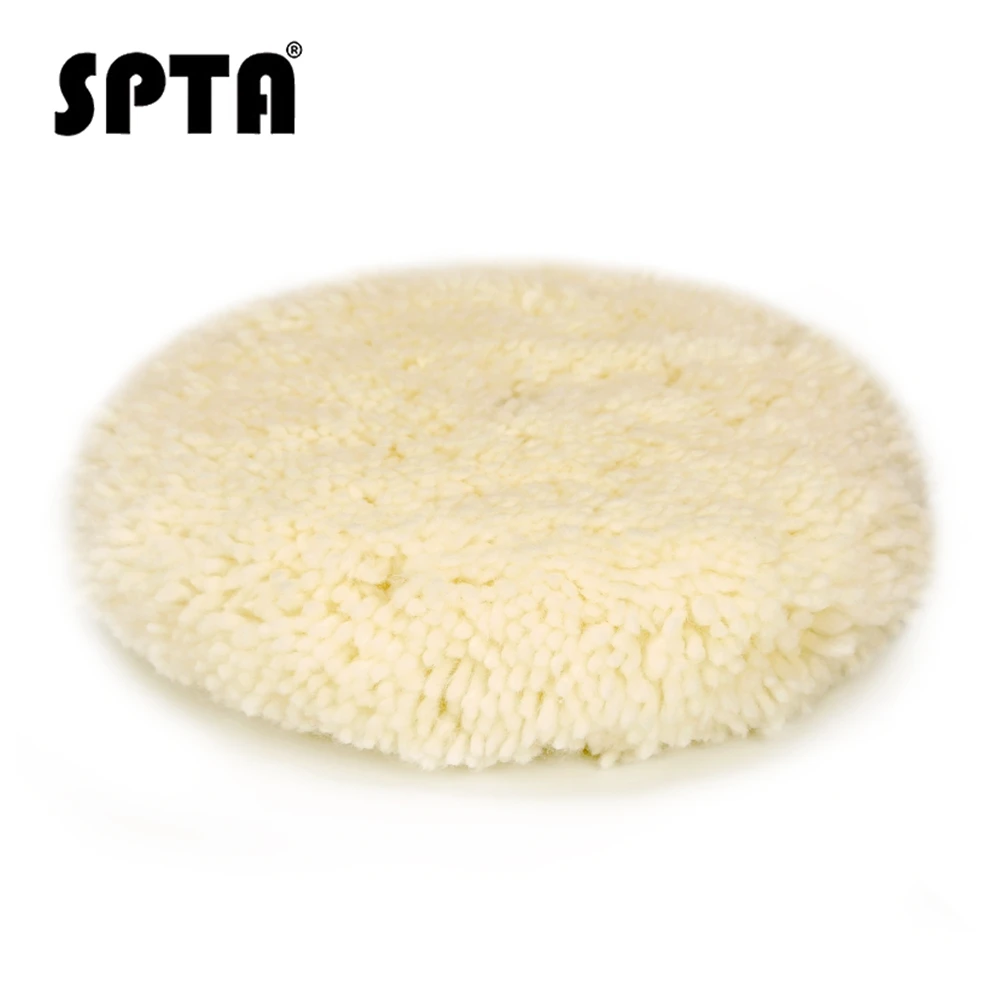SPTA Двусторонняя полировки из шерсти войлока Pad " 8" натуральное шерстяное полировальное колесо восковая полировка шерстяная подушечка Полировочный диск для автомобиля