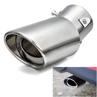 car exhaust muffler tip round stainless steel pipe universal chrome exhaust tail muffler tip pipe silver car accessories