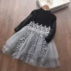 MelarioСетчатое платье для девочек коллекция 2022 года, новые осенние элегантные платья принцессы для девочек вечерние костюмы, милые наряды Детские платья для детей возрастом от 2 до 7 лет