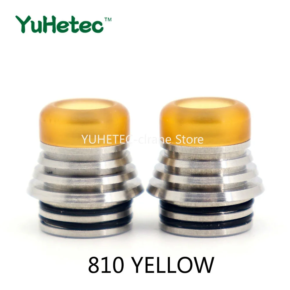 

YUHETEC 510/810 Tower Stainless Steel + Black PEI Striped Nozzle 2pcs 510 drip tipS 810